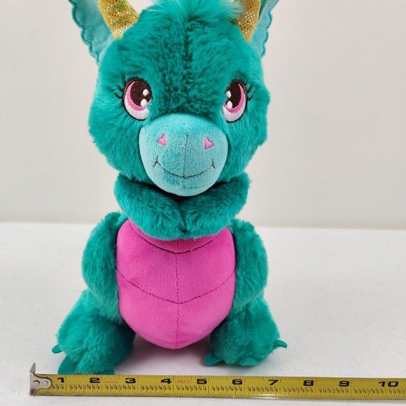 Hallmark Oddly CUTE Misty Dragon Plush Teal Pink Gold Stuffed Animal Plush Toy - Picture 8 of 9